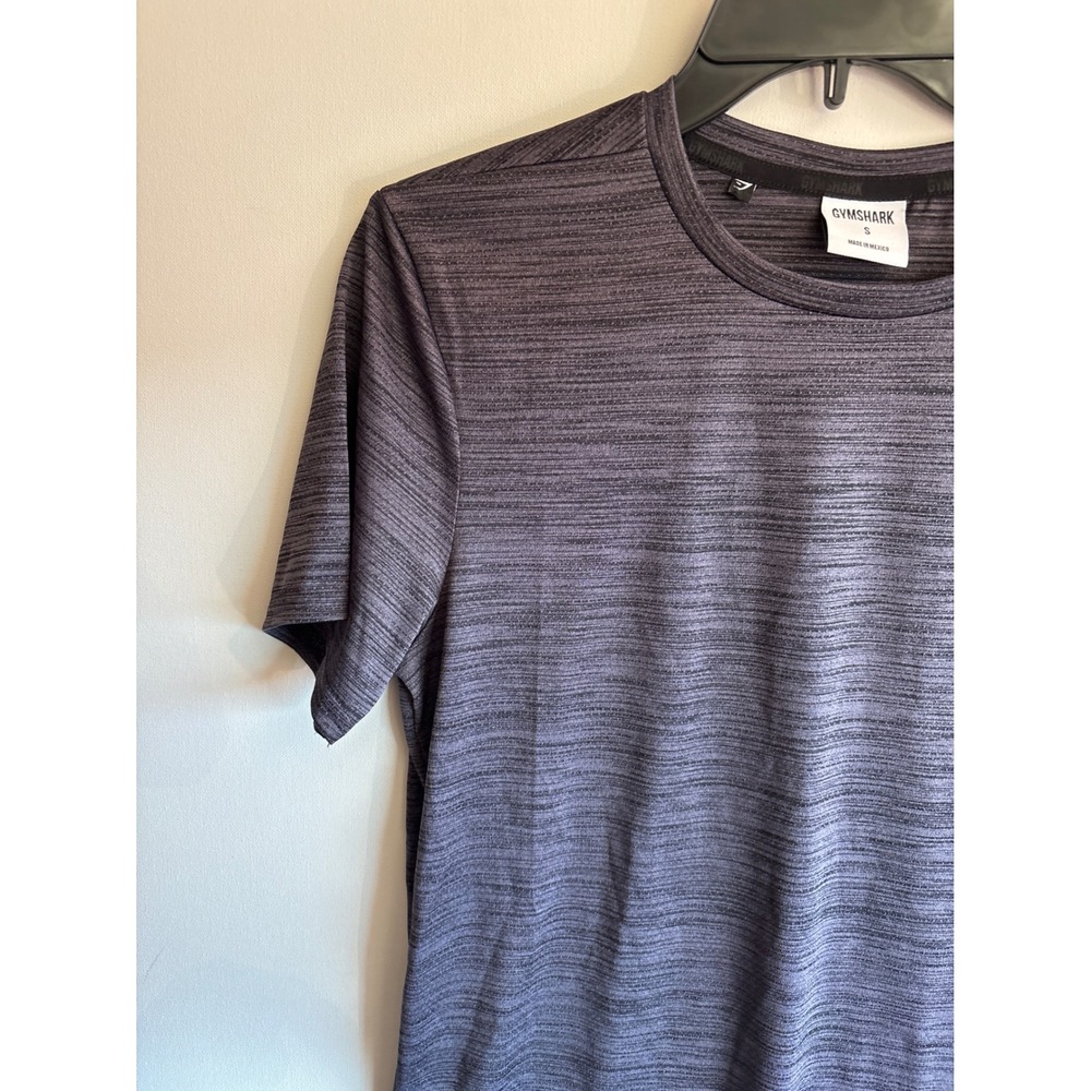 Gymshark Training T-Shirt Gray Striped Athletic Gym ActivewearWorkout Mens Small - Picture 4 of 6